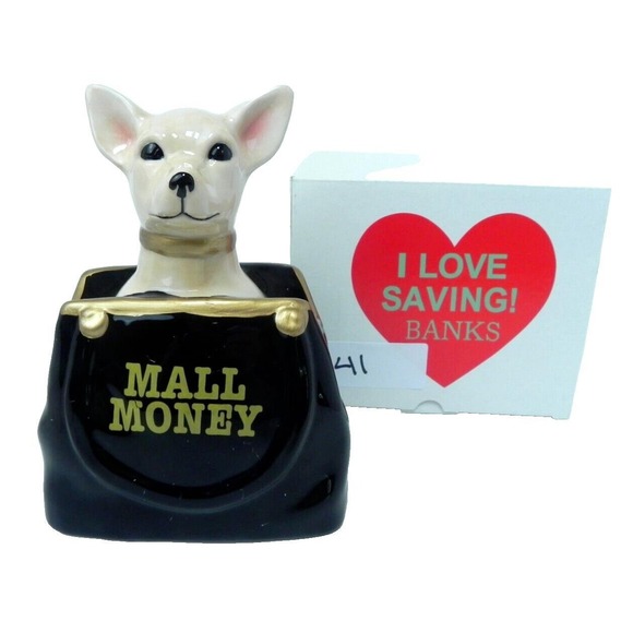 Chihuahua Coin Bank Ceramic Porcelain Purse Piggy Bank Savings‎ NEW - Picture 1 of 4